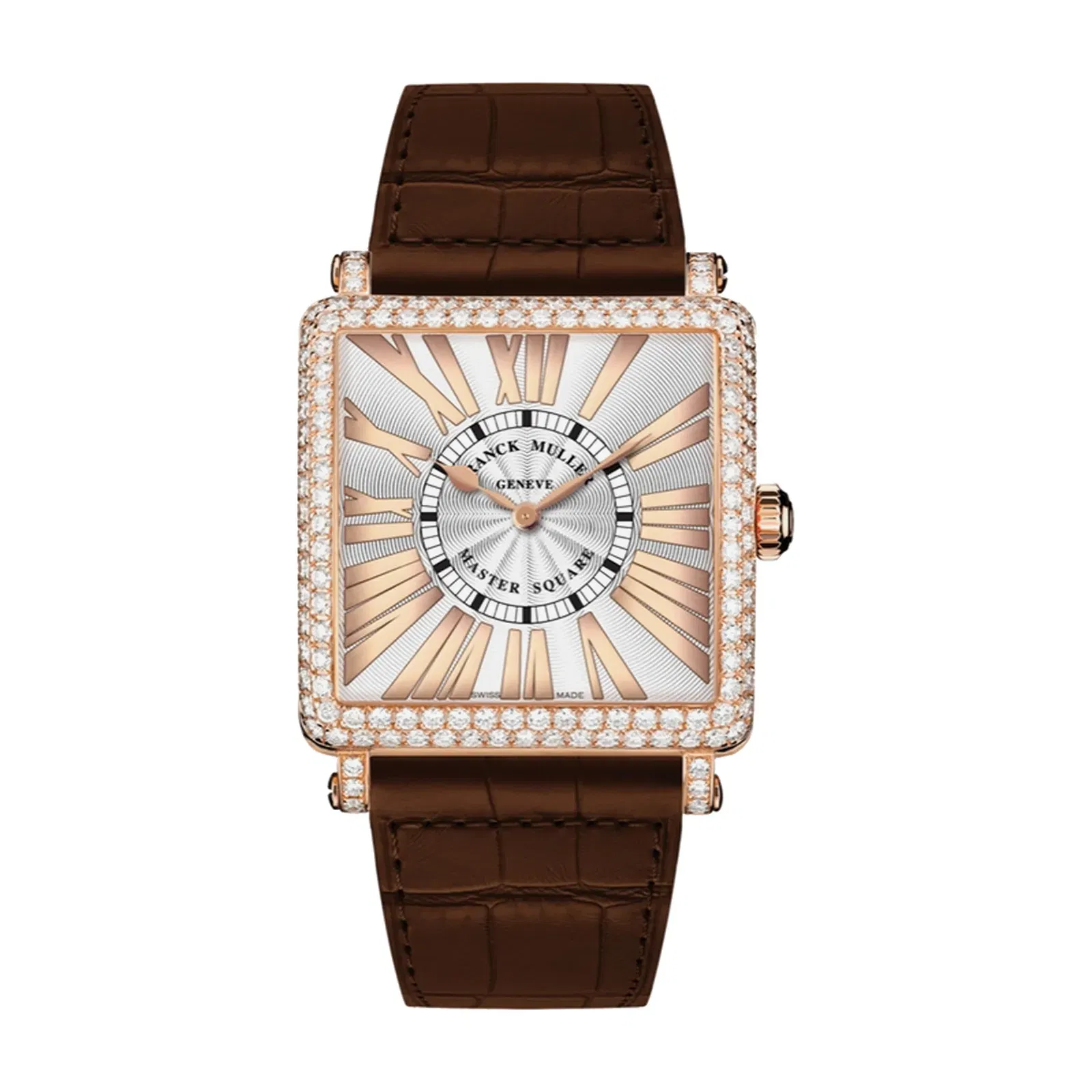 Franck Muller Master Square White Dial Leather Strap Watch WMNS - 6002-M-QZ-D-REL-R-5N