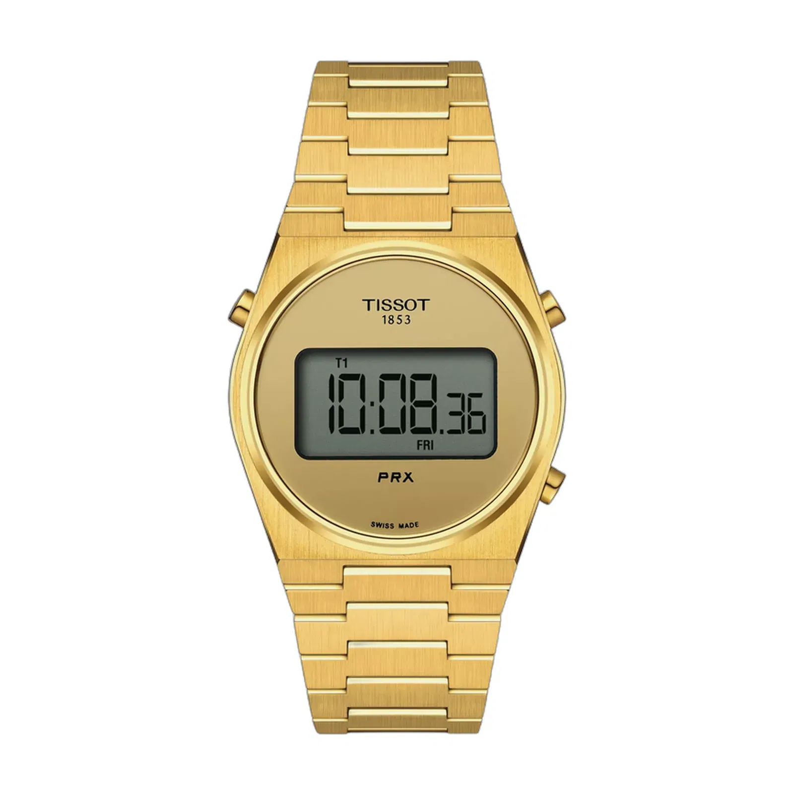 Tissot PRX Digital 35mm Quartz Dial Yellow Gold Stainless Steel Yellow Gold PVD Strap Watch