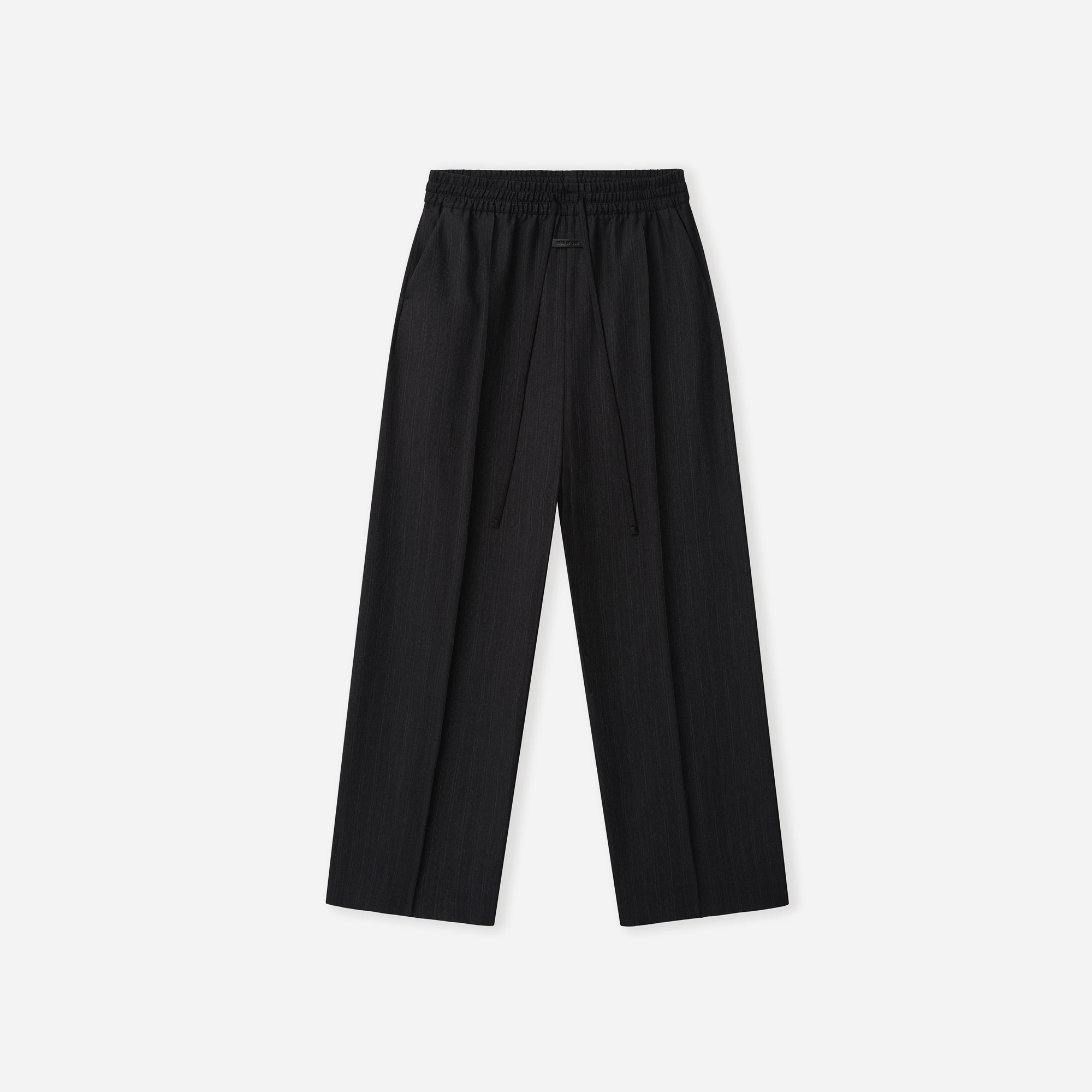 Fear Of God Black Striped Wool Wide Leg Drawstring Pants