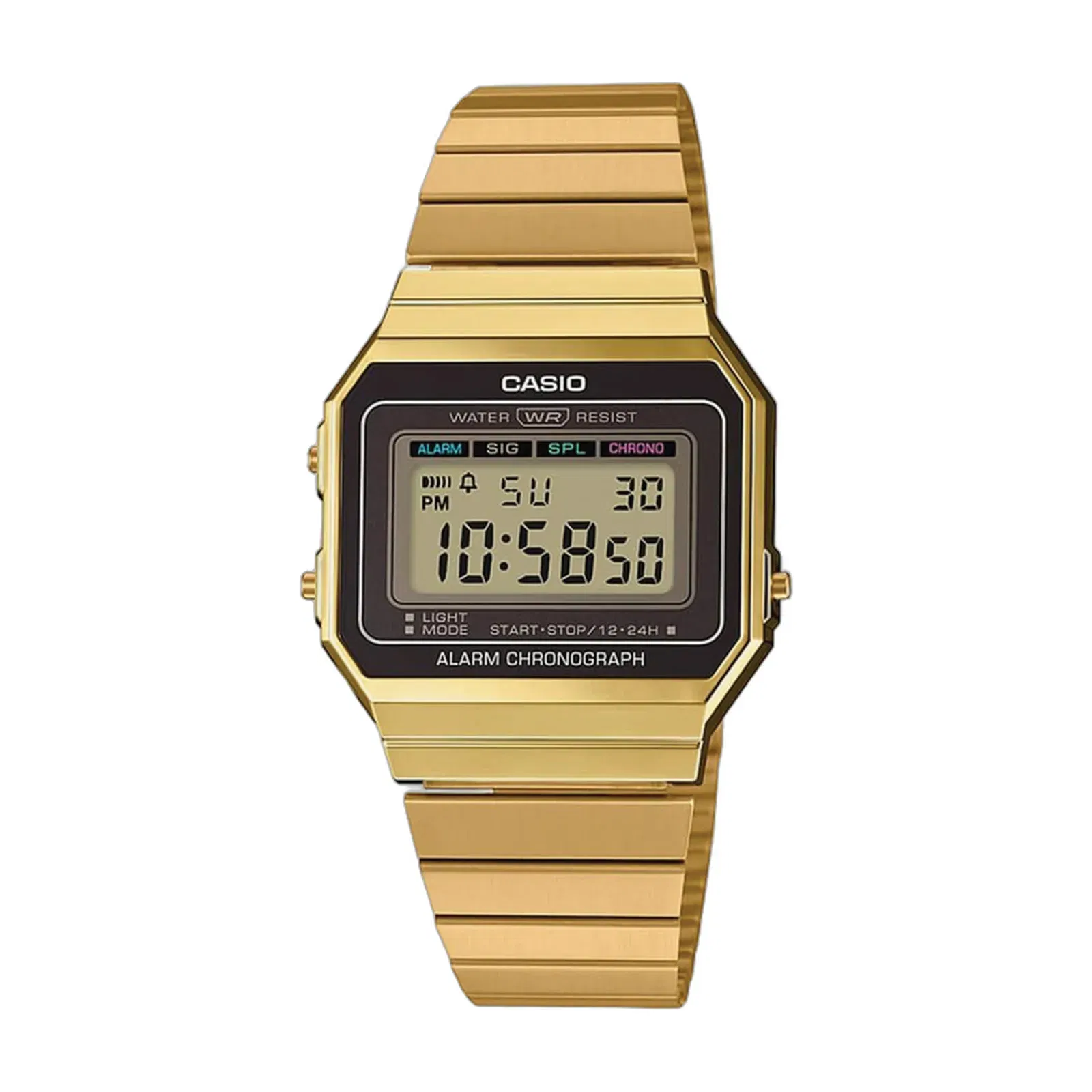 Casio Vintage A700WG-9A Digital Quartz Gold Stainless Steel Band Watch