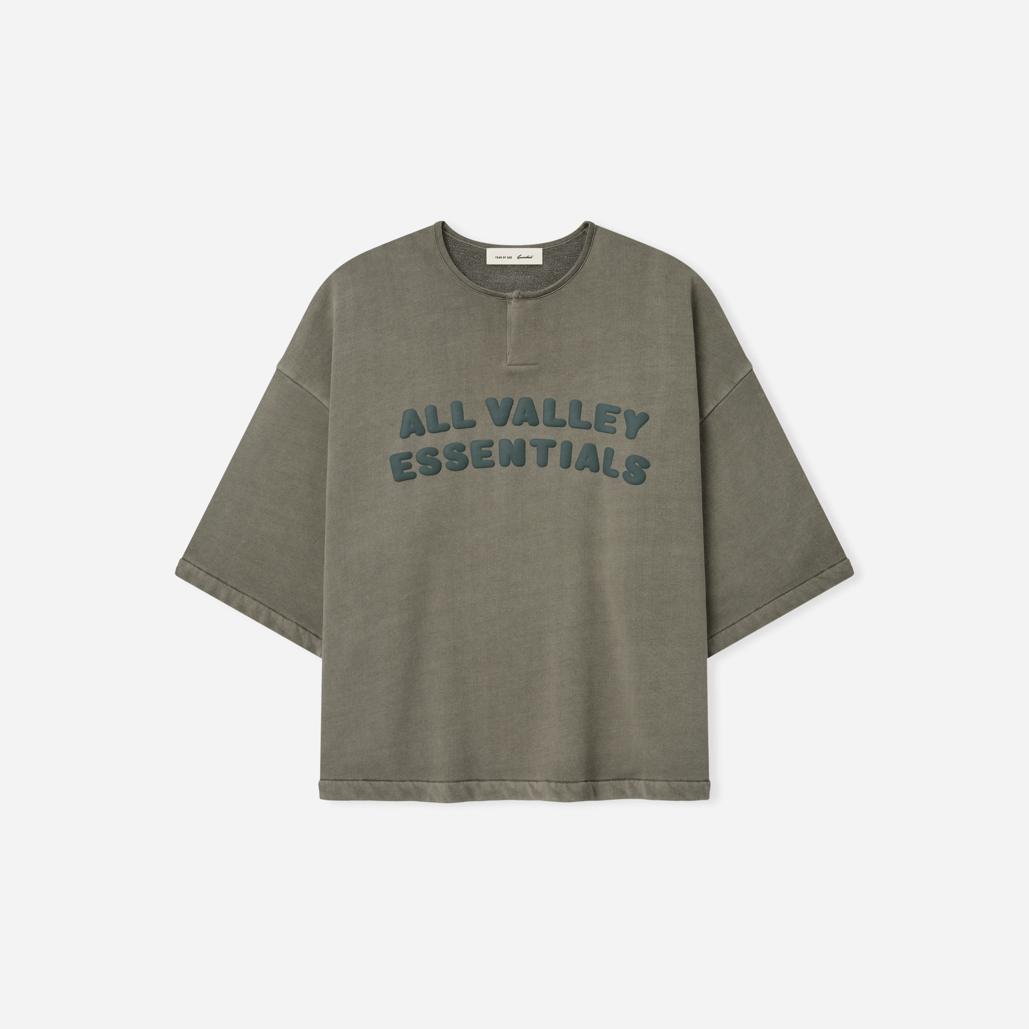 Fear Of God Essentials 3/4 Henley Sweatshirt Washed Seal