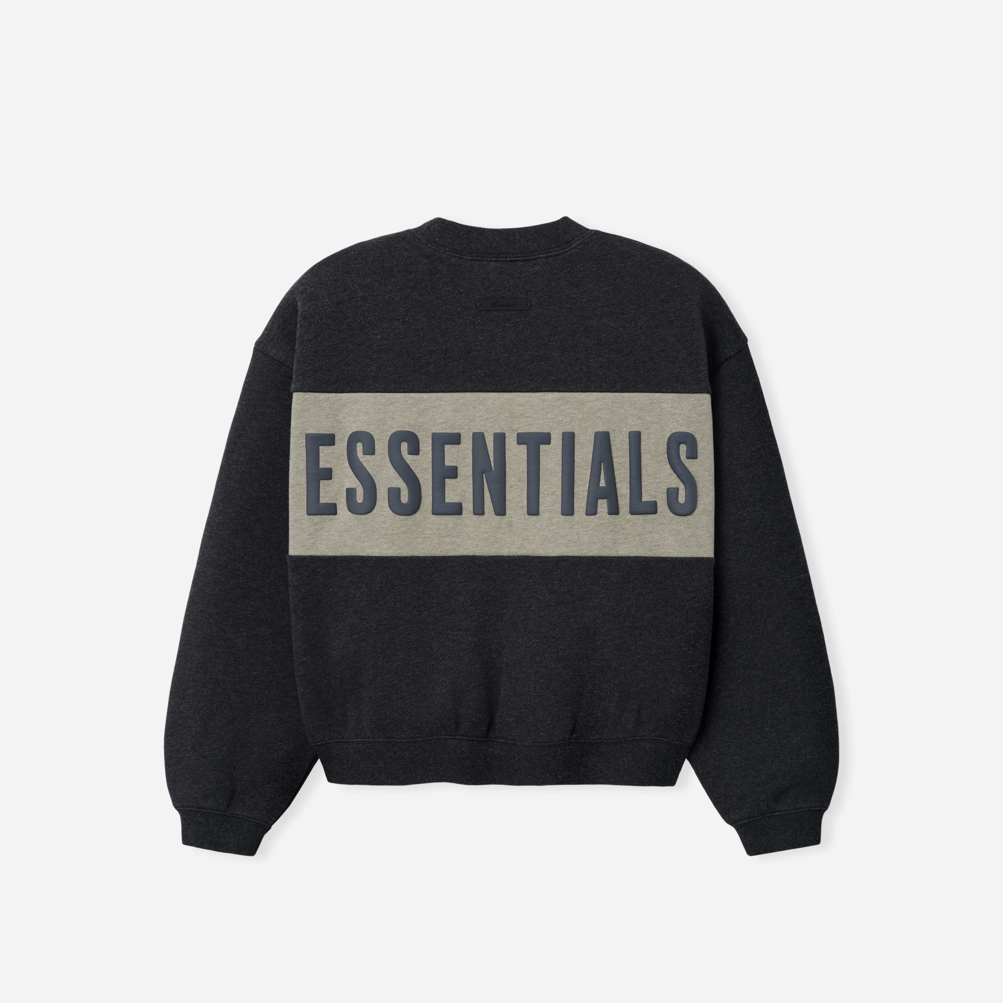 Fear Of God Essentials Kids Cropped Relaxed Panelled Sweatshirt Iron Grey Heather/ Seal Heather