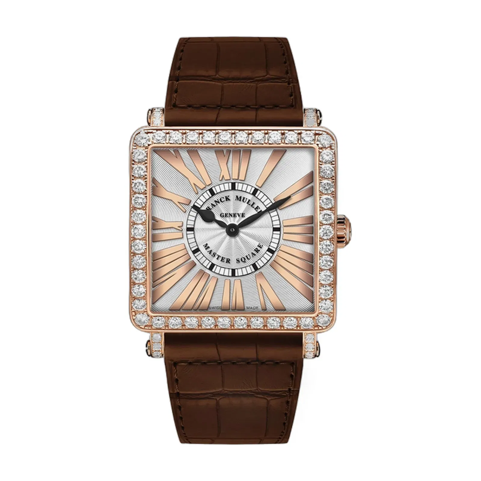 Franck Muller Master Square Silver Dial Leather Strap Watch WMNS - 6002 M QZ REL R D 1R