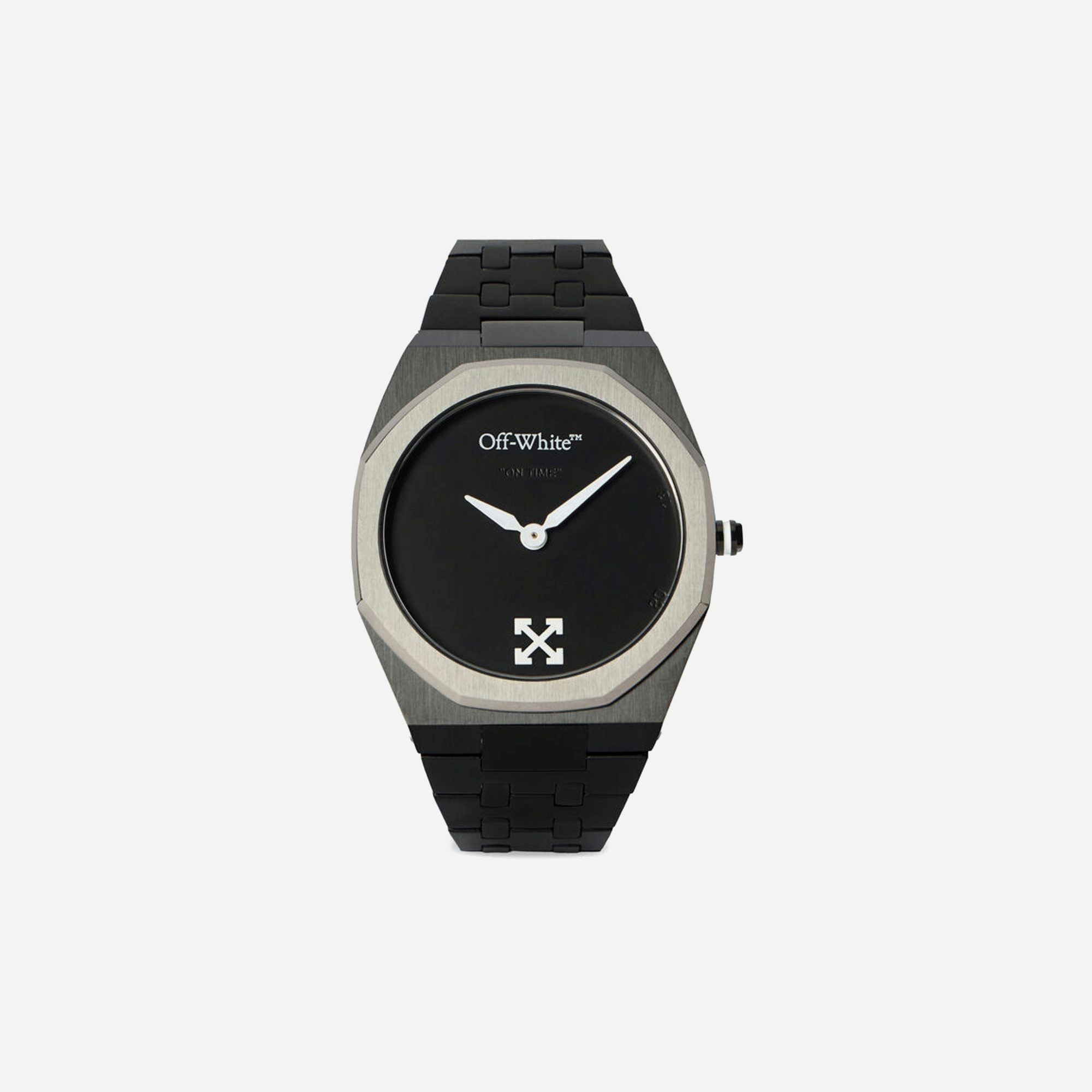 Off-White On Time Watch Two Tone Black & Gun