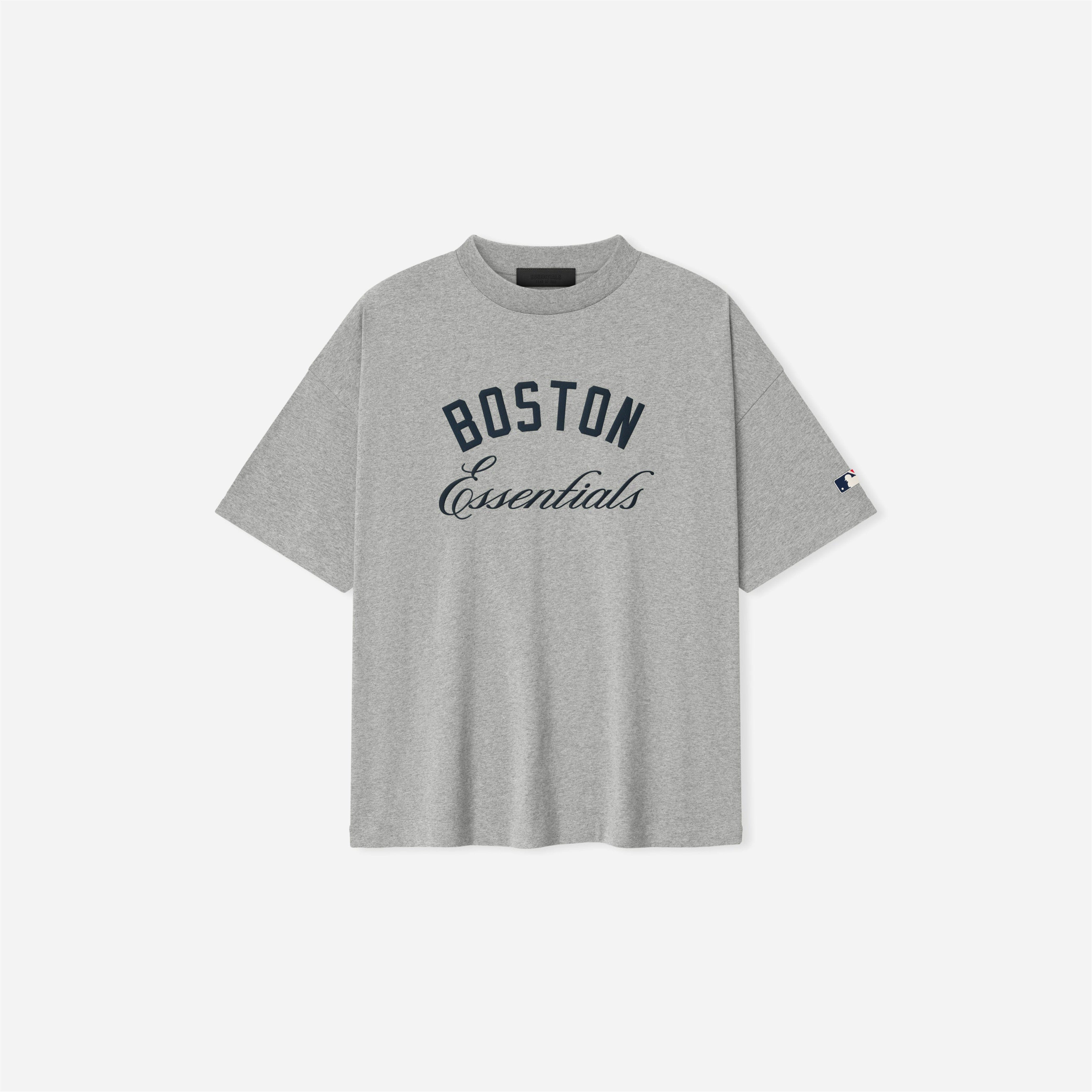 Fear Of God Essentials Red Sox 90s T-Shirt Concrete Heather