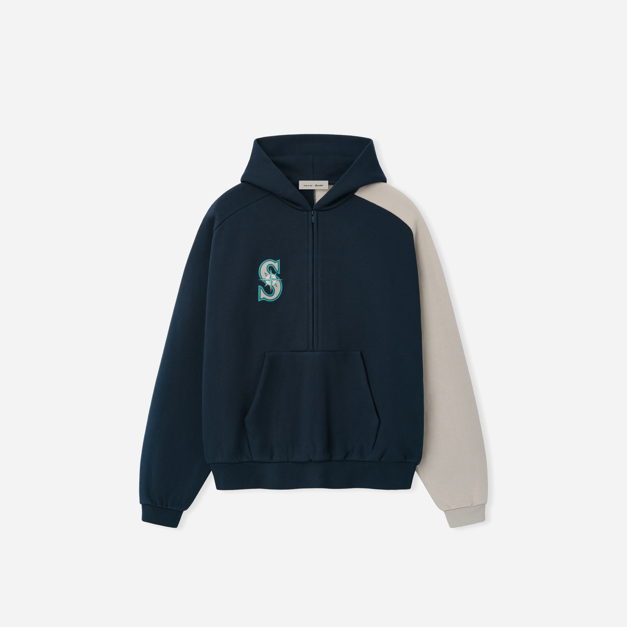 Fear Of God Essentials Mariners Raglan Half Zip Sport Hoodie Dark Sapphire