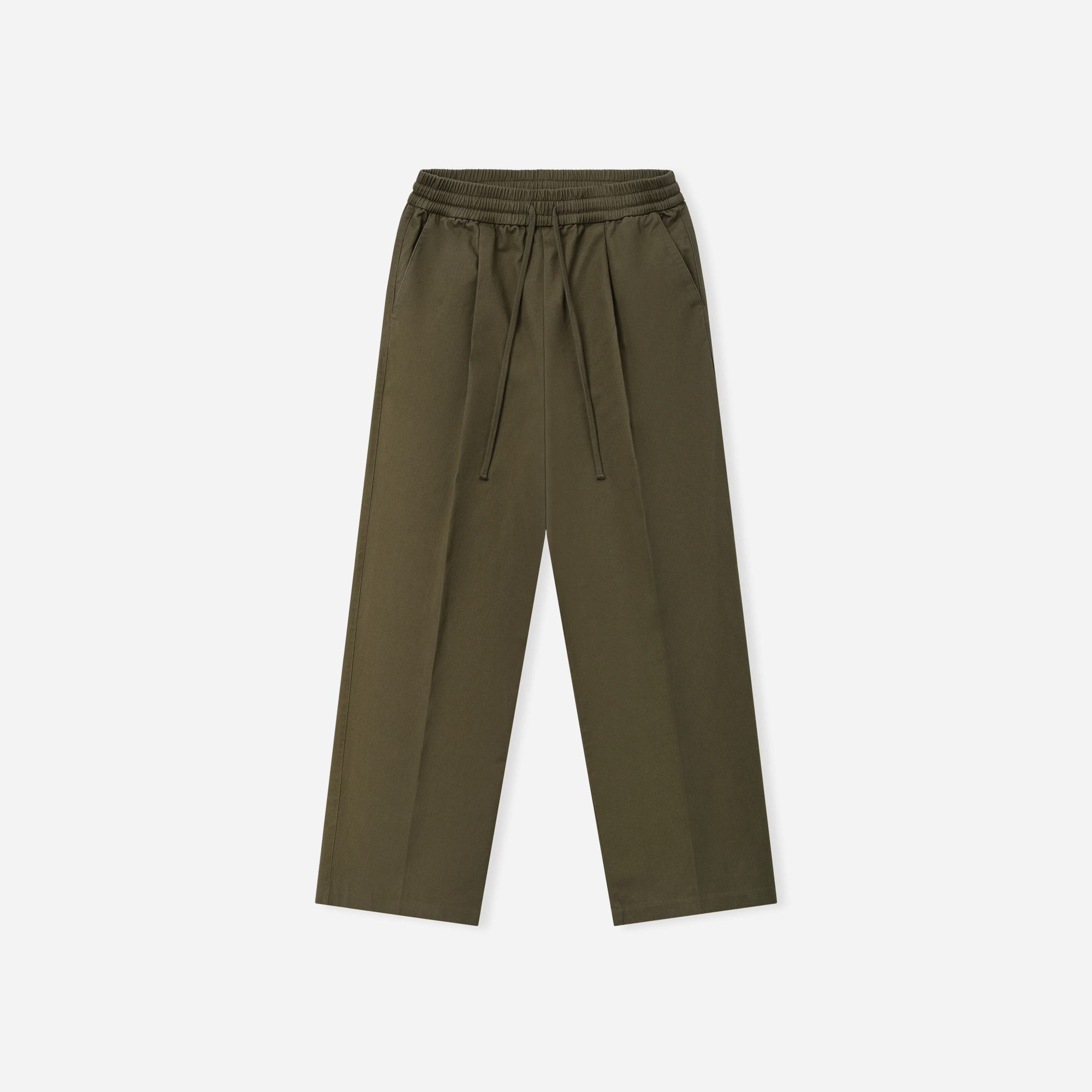 Fear Of God Essentials Cotton Twill Pleat Front Drawstring Pant Moss