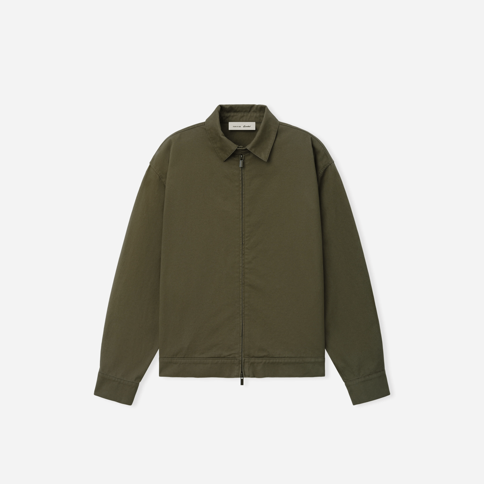 Fear Of God Essentials Cotton Twill Work Jacket Moss