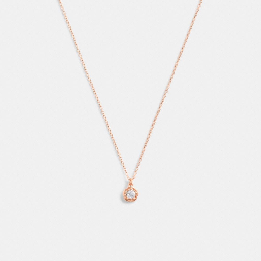 Halo Tea Rose Pendant Necklace