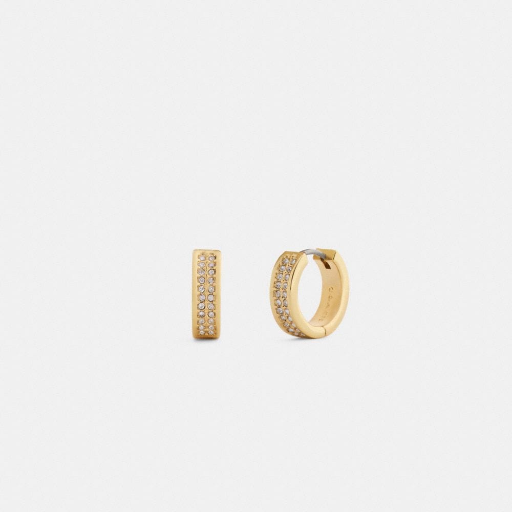 Pavé C Huggie Earrings