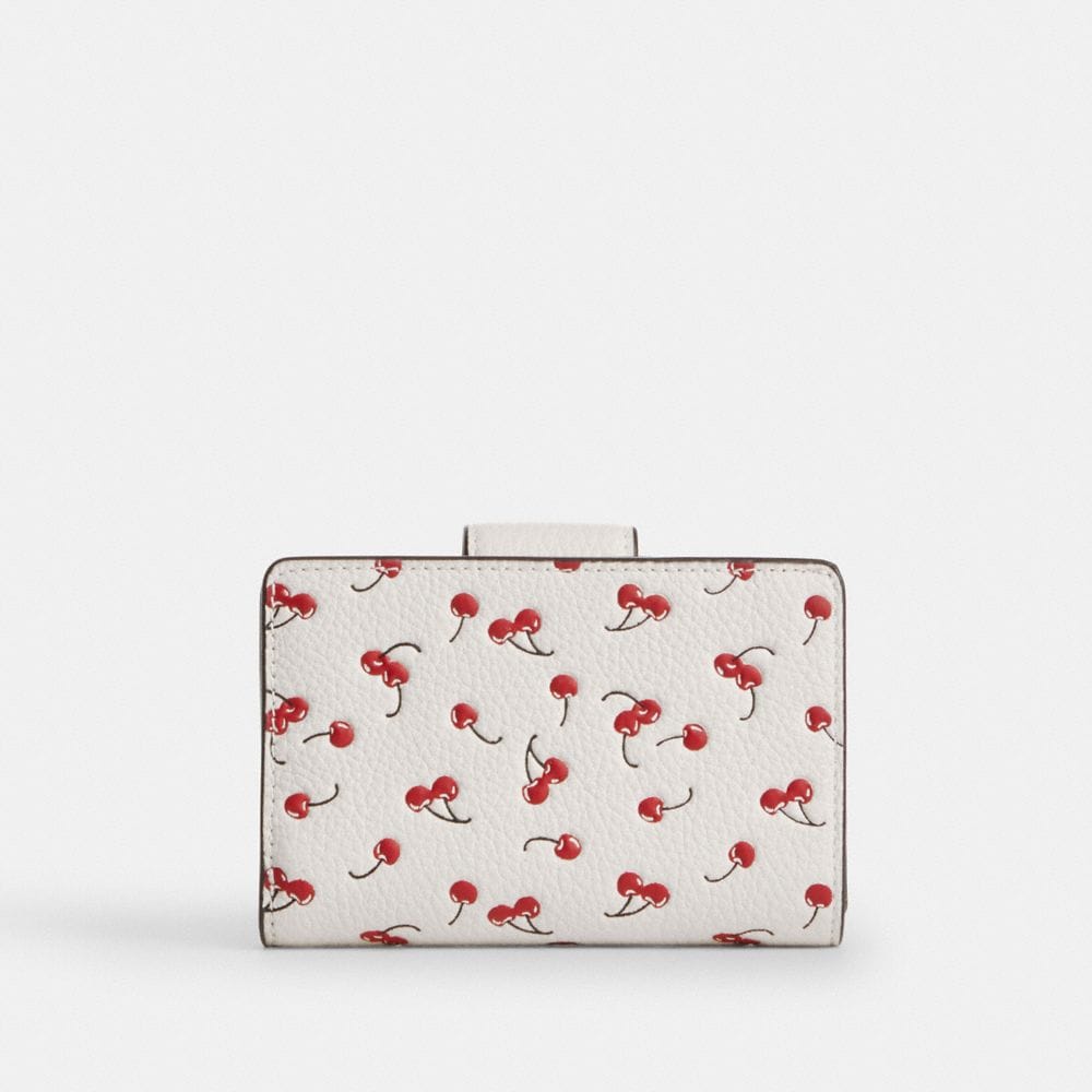 Medium Corner Zip Wallet With Cherry Print