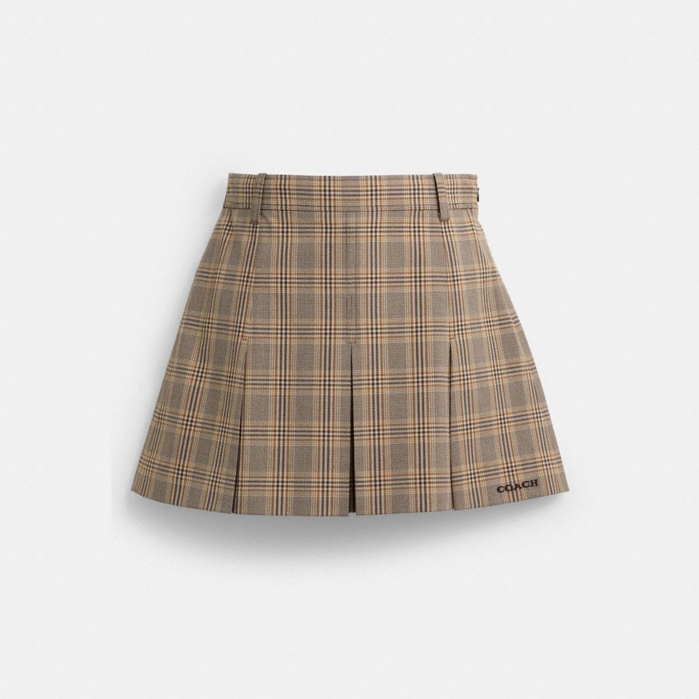 Pleated Plaid Skirt In Recycled Polyester