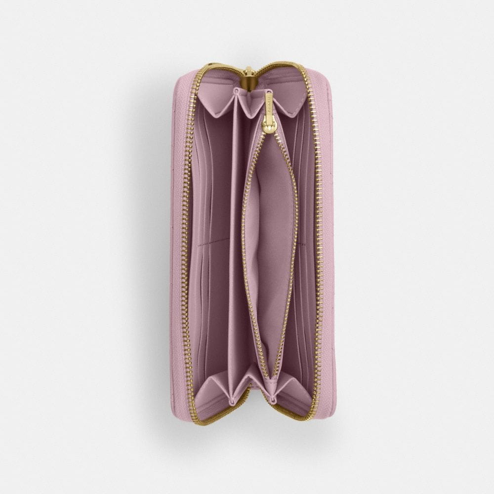 Long Zip Around Wallet With Quilting
