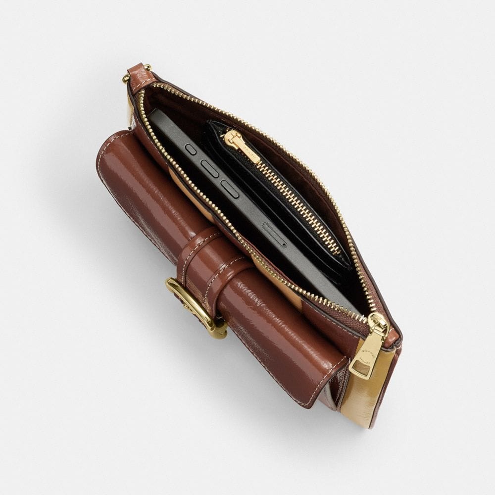 Ashton Wristlet With Striped Patchwork