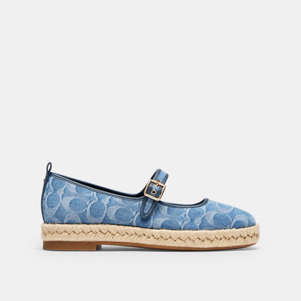 Mary Jane Espadrille In Signature Denim