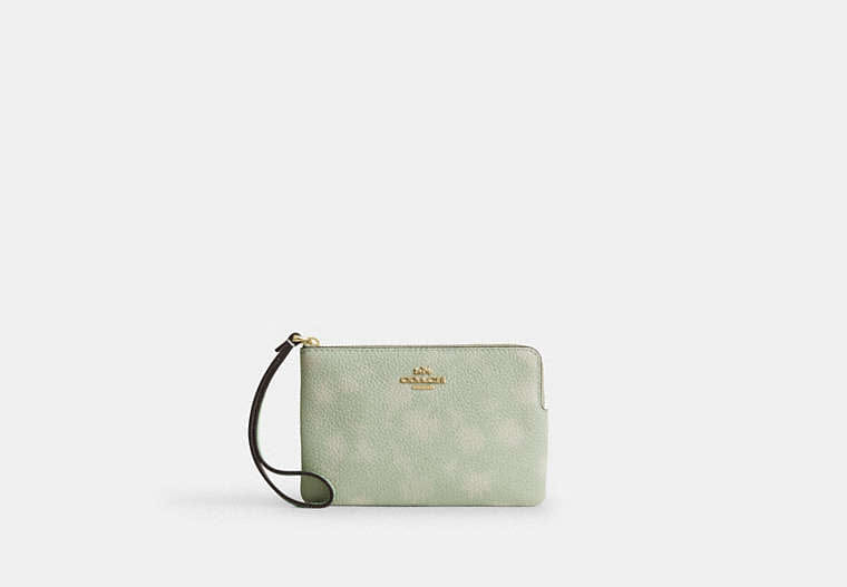 Corner Zip Wristlet With Floral Print