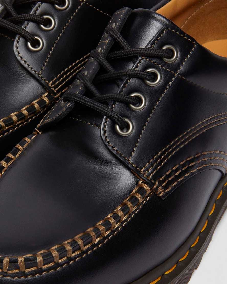 Lowell Leather Moc Toe Shoes — Black