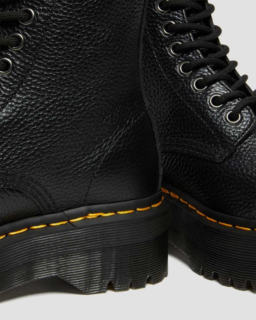 Sinclair Milled Nappa Leather Platform Boots — BLACK MILLED NAPPA