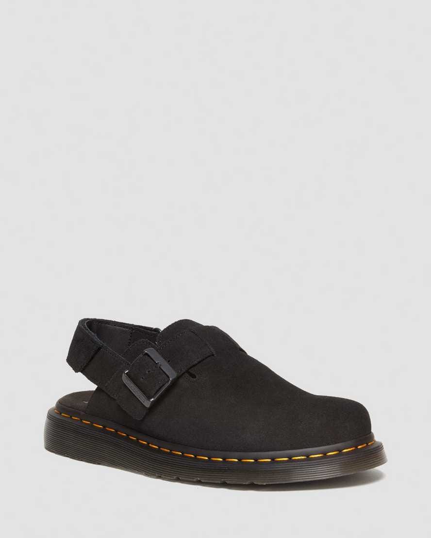 Jorge II Suede Slingback Mules — Black