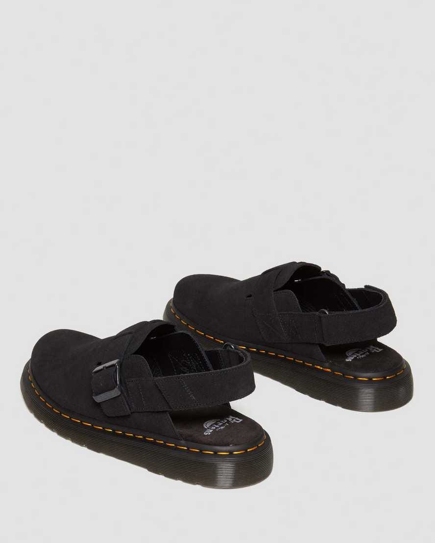 Jorge II Suede Slingback Mules — Black