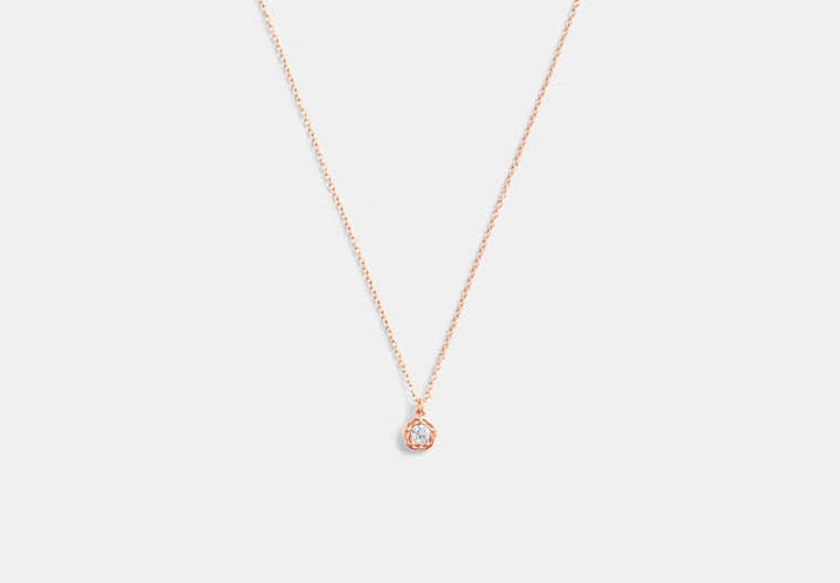 Halo Tea Rose Pendant Necklace