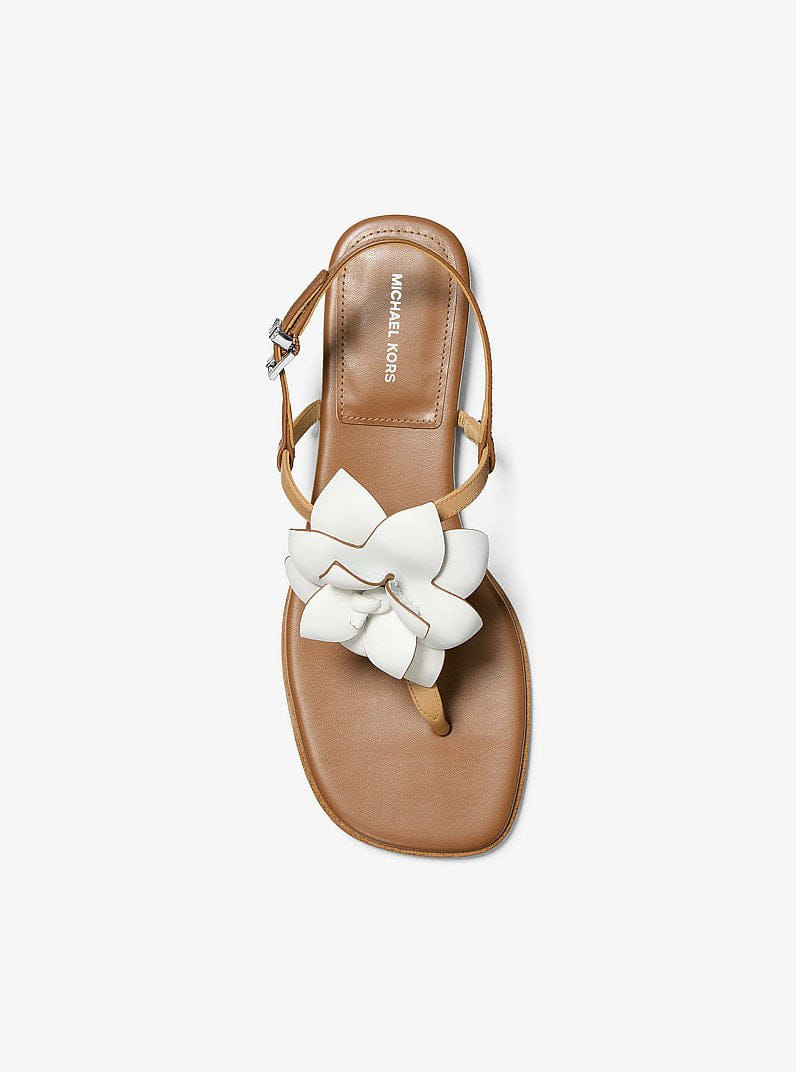 Jacie Floral Embellished Leather T-Strap Sandal