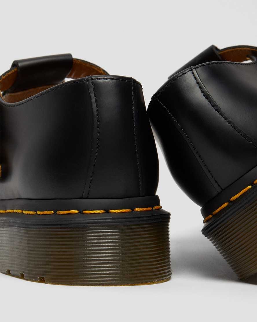 Polley Smooth Leather Mary Janes — Black
