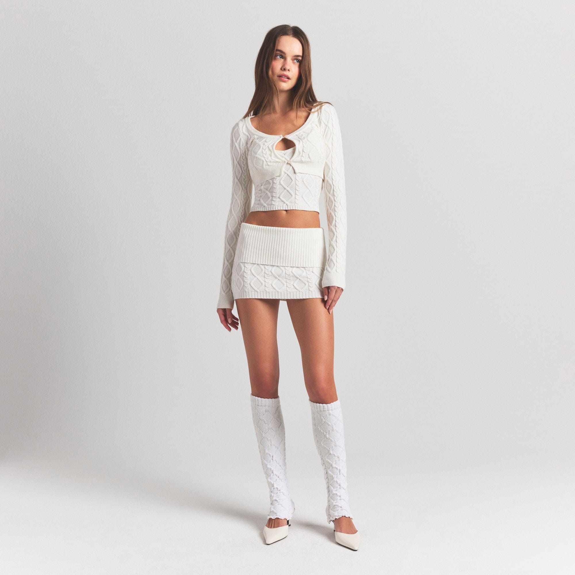 Cozy Light Cable Knit Leg Warmers