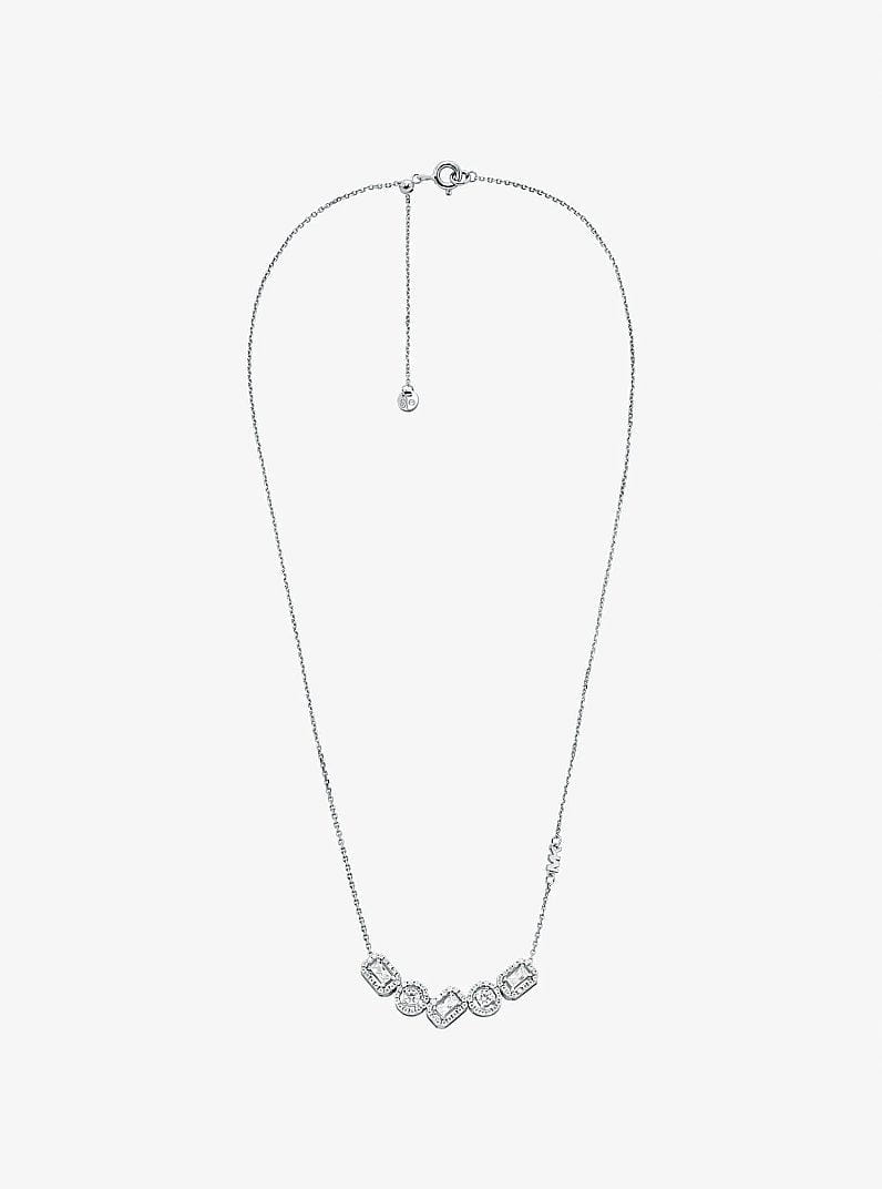 Precious Metal-Plated Sterling Silver Pavé Necklace