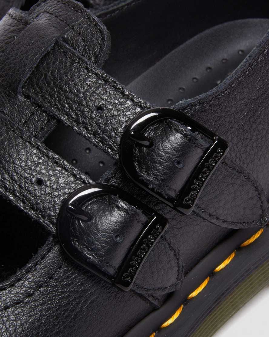 8065 Virginia Leather Mary Jane Shoes — Black