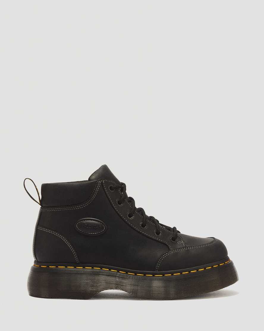 Buzz 6 Eye Wyoming Leather Lace Up Boots — Black