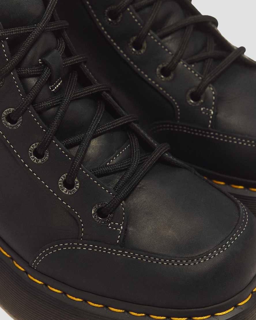 Buzz 6 Eye Wyoming Leather Lace Up Boots — Black