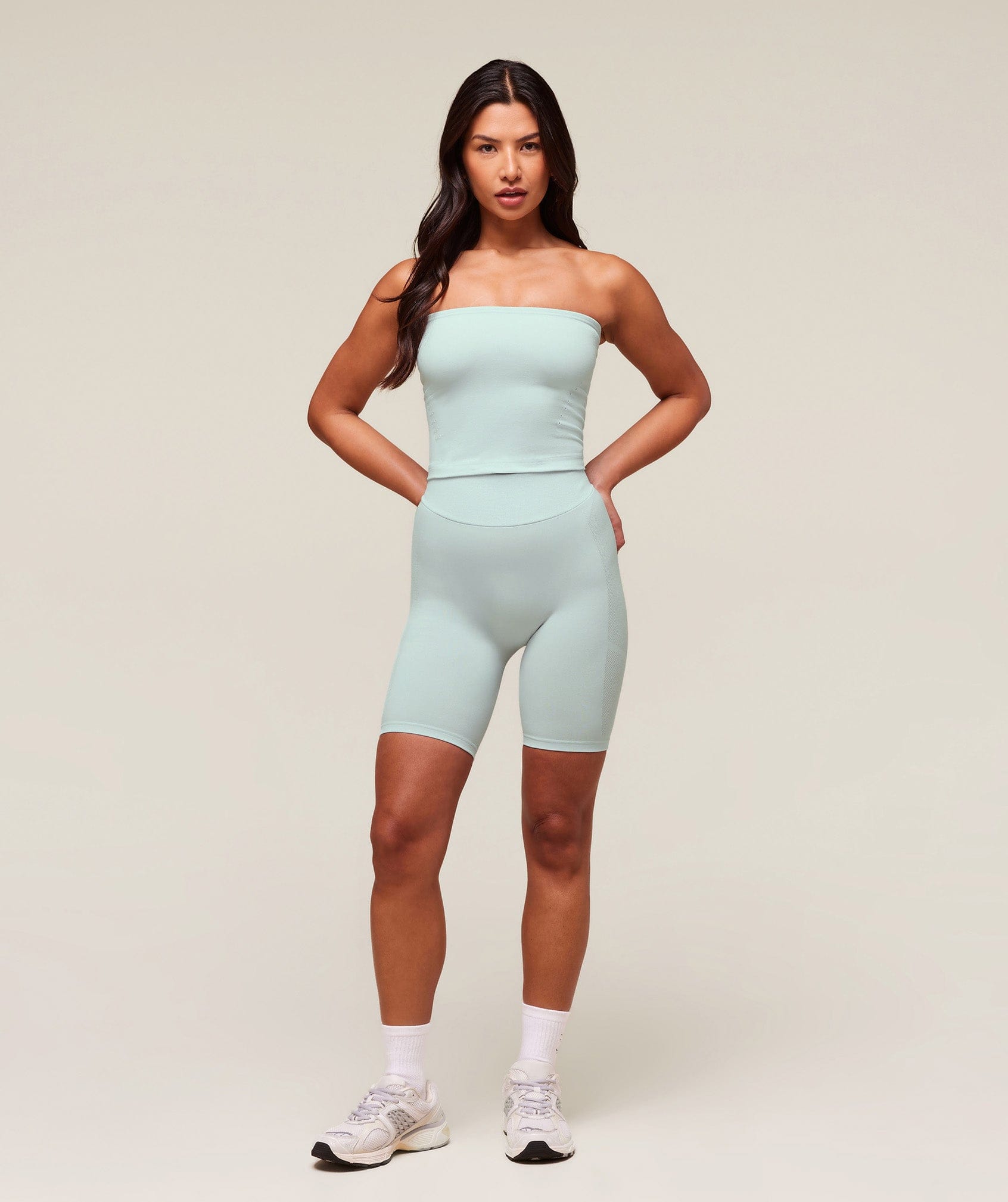 Gymshark everywear Warp Knit Cycling Shortss - Frost Blue