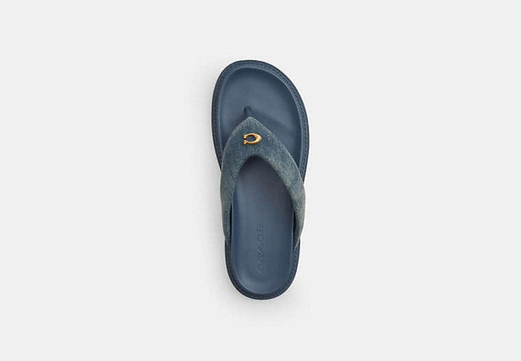 Brynn Thong Sandal In Loved Denim