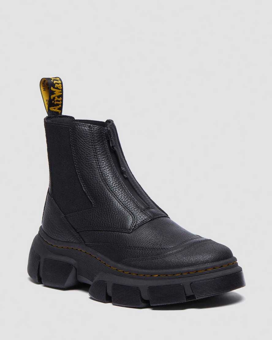 DMXL Zip Chelsea leather boots — Black