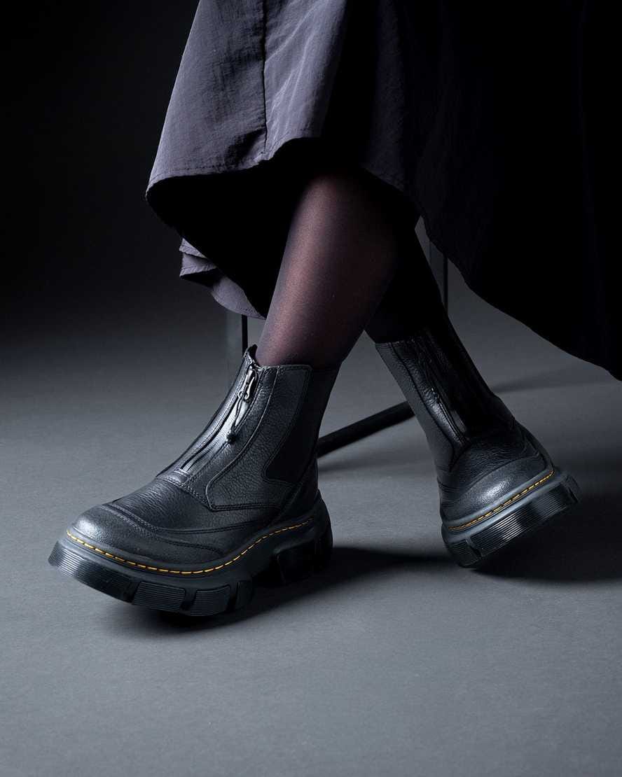 DMXL Zip Chelsea leather boots — Black