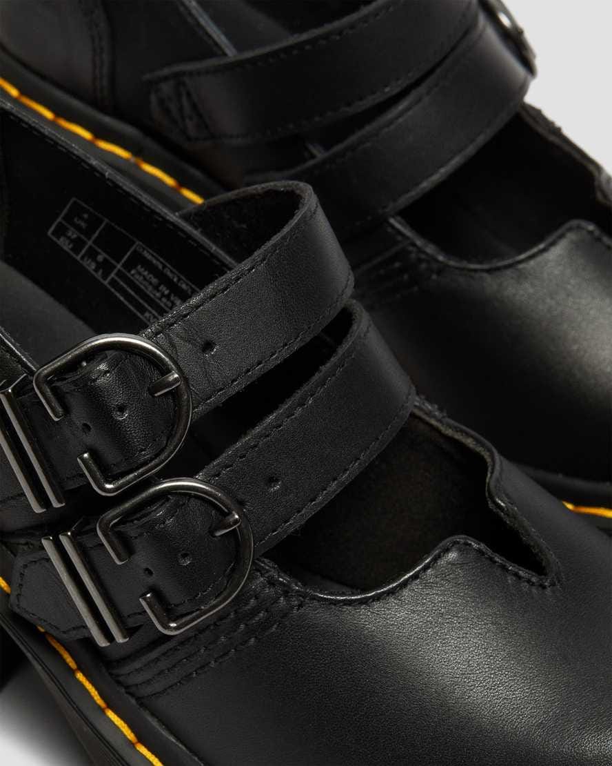 Eviee Sendal Leather Heeled Shoes — Black