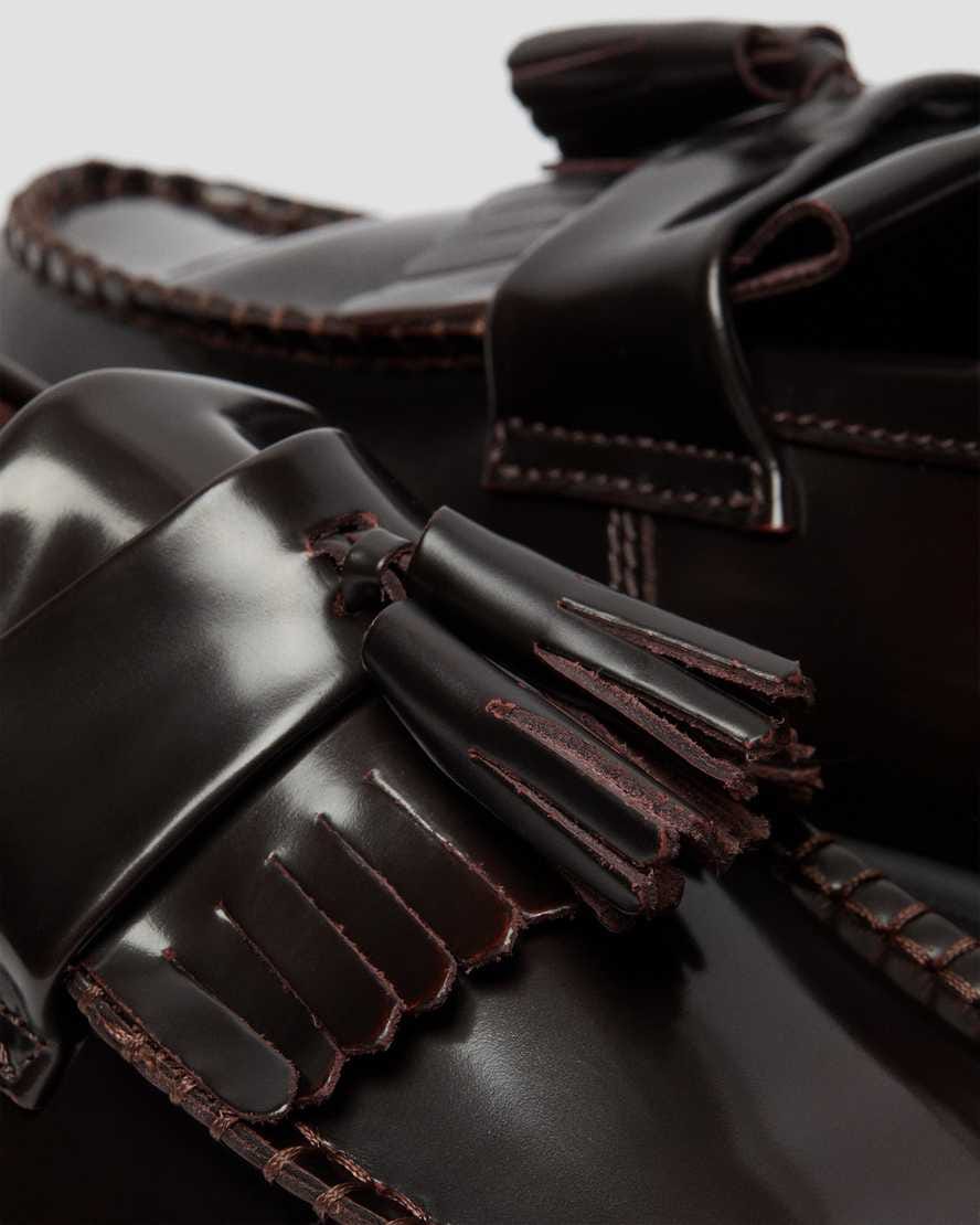 Adrian Arcadia Leather Tassel Loafers — Cherry Red Arcadia