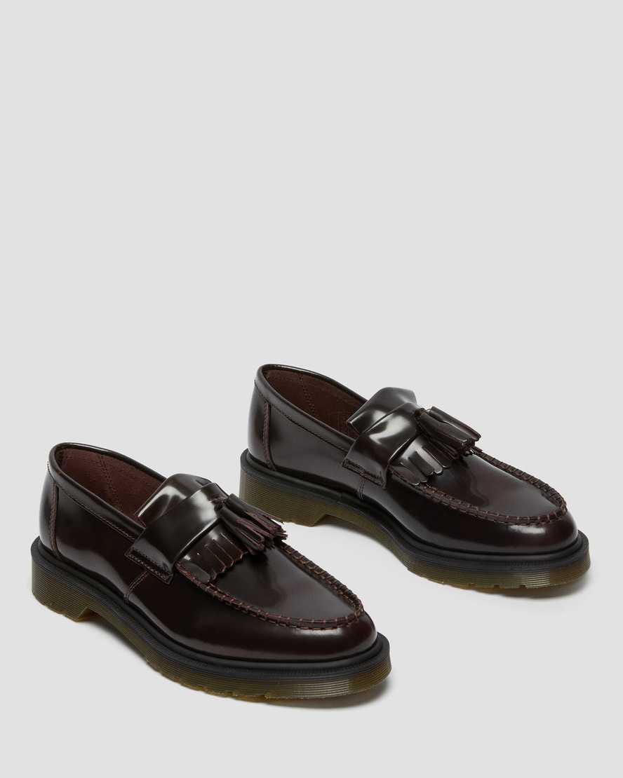 Adrian Arcadia Leather Tassel Loafers — Cherry Red Arcadia