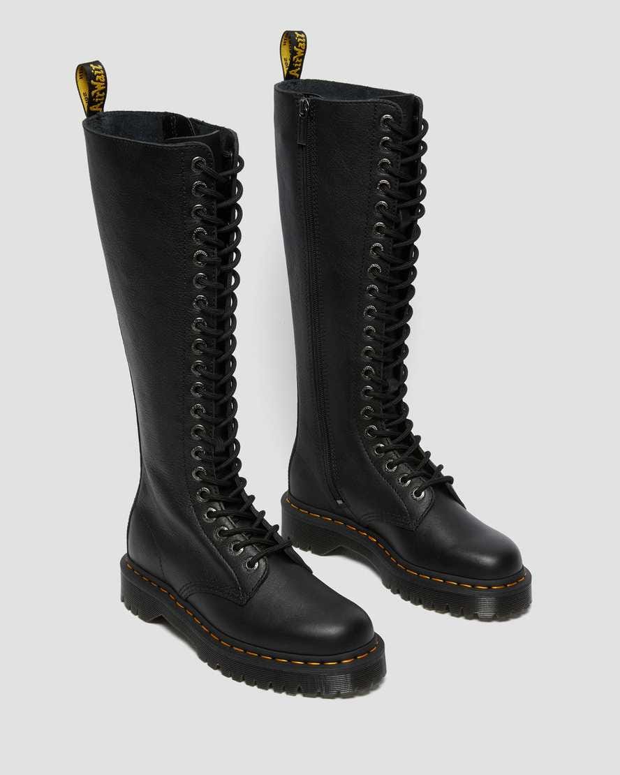 1B60 Bex Pisa Leather Knee High Boots — Black