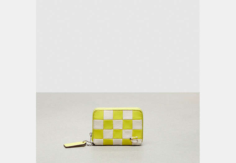 Restored Upcrafted Checkerboard Zip Around Wallet