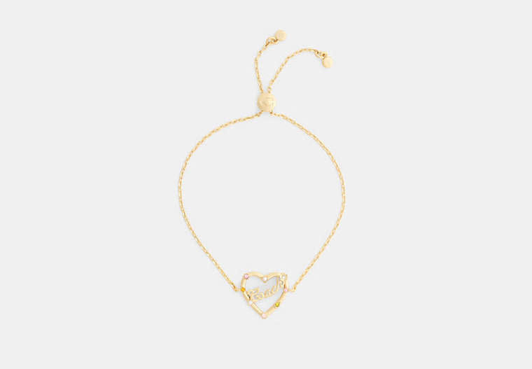 Coach Script Heart Slider Bracelet