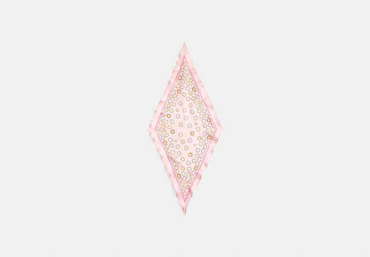 Waterfall Tea Rose Print Silk Diamond Scarf