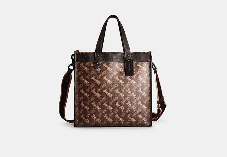 Restored Field Tote With Horse And Carriage Print