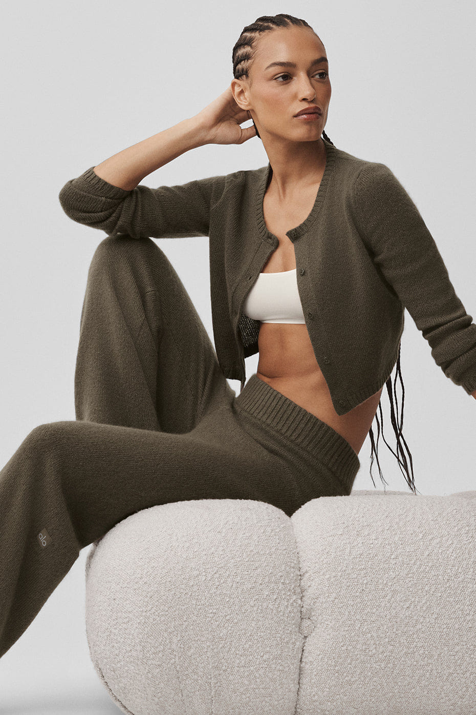 Wool Cashmere New Class Cropped Cardigan