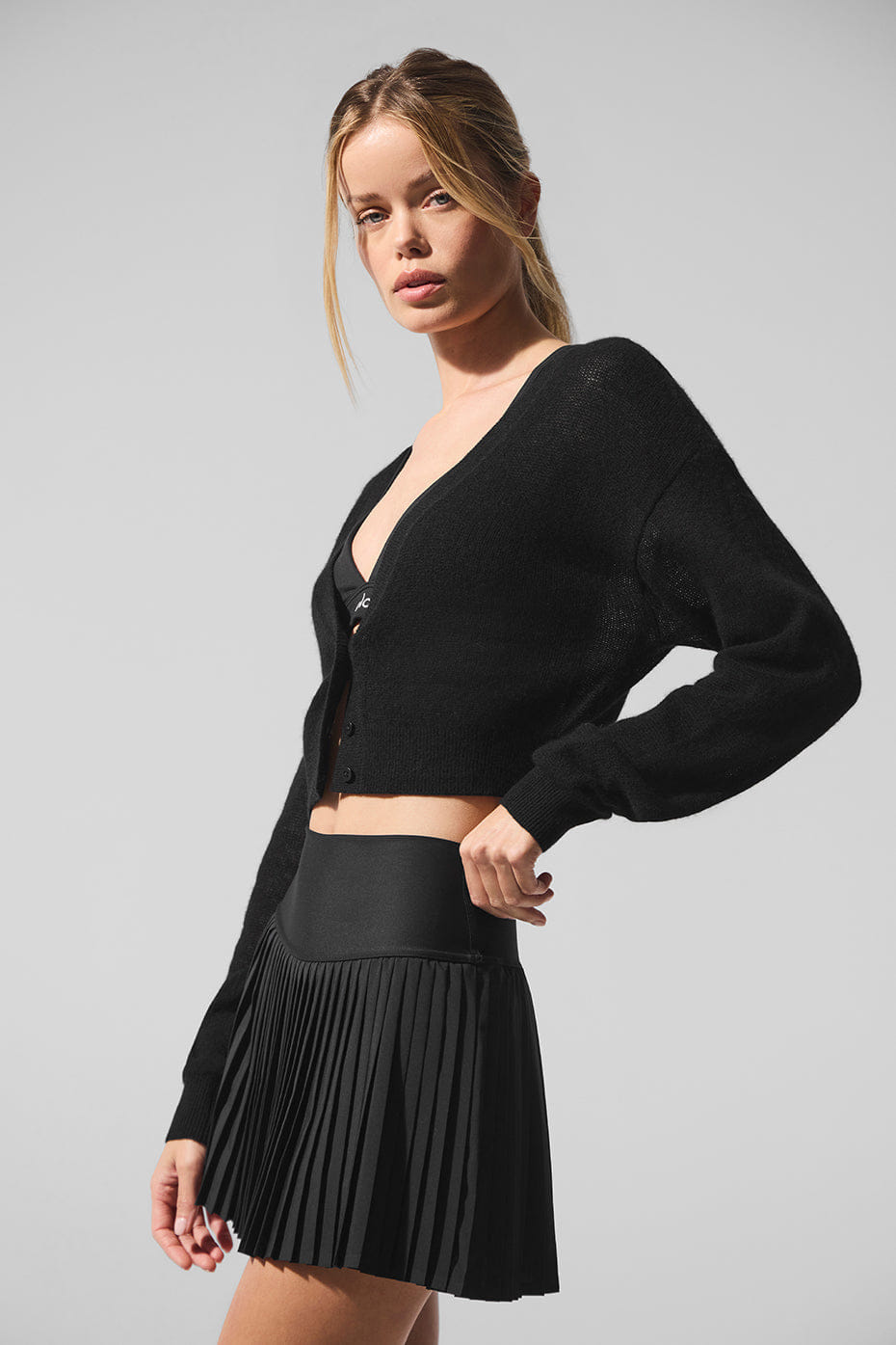 Sheer Cashmere Cropped Cardigan