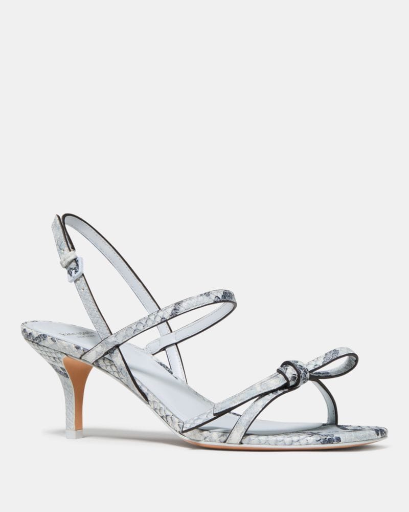 Loop Snakeskin Kitten Heel Sandals