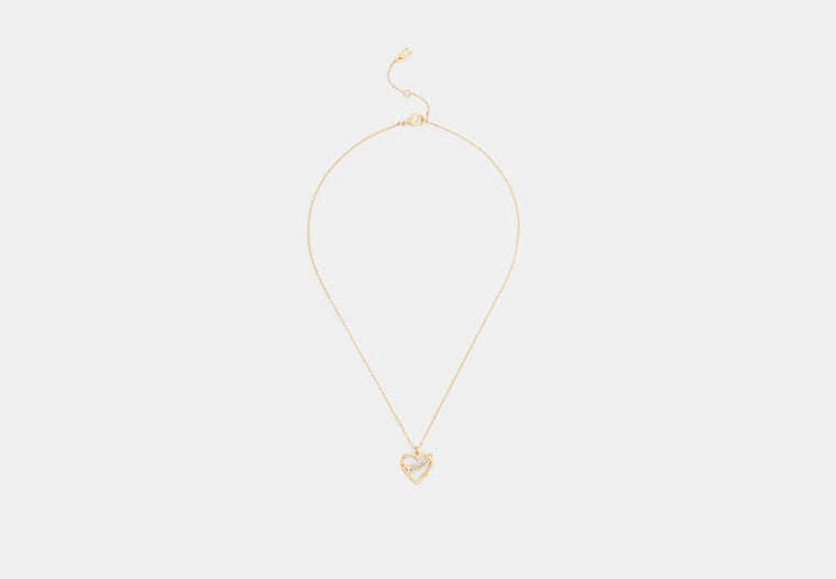 Coach Script Heart Pendant Necklace