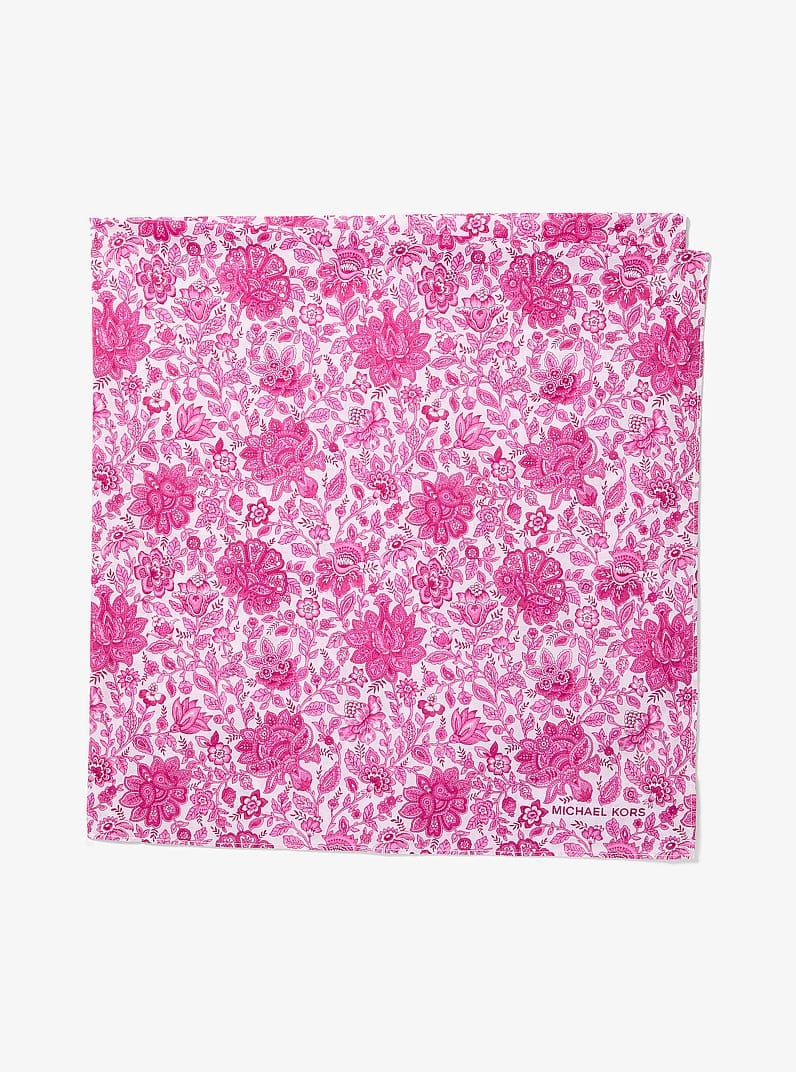 Floral Print Cotton Scarf