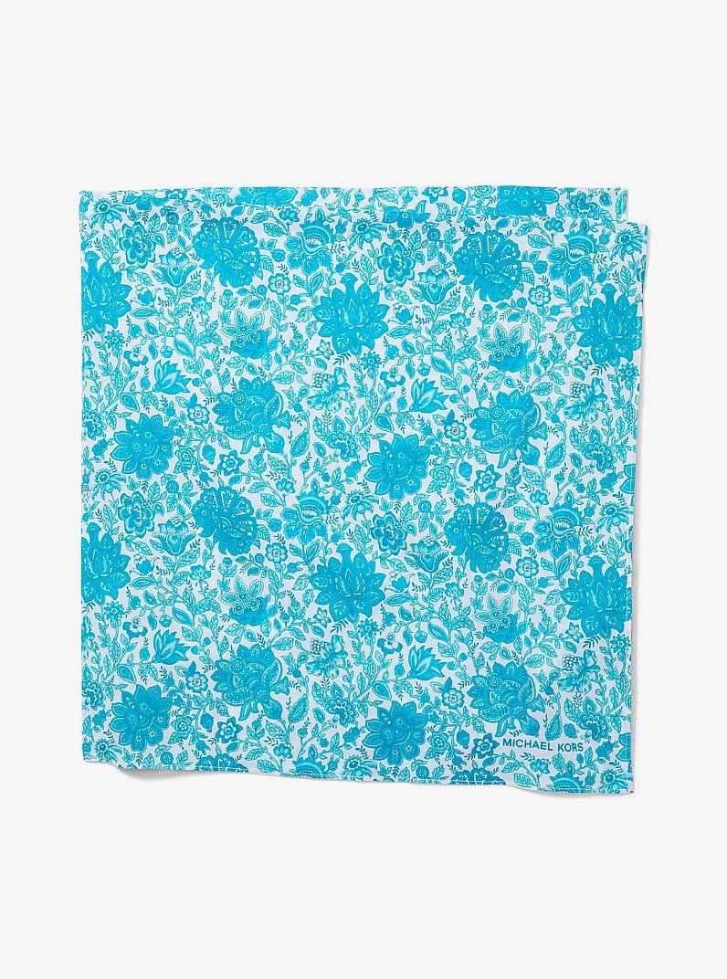 Floral Print Cotton Scarf